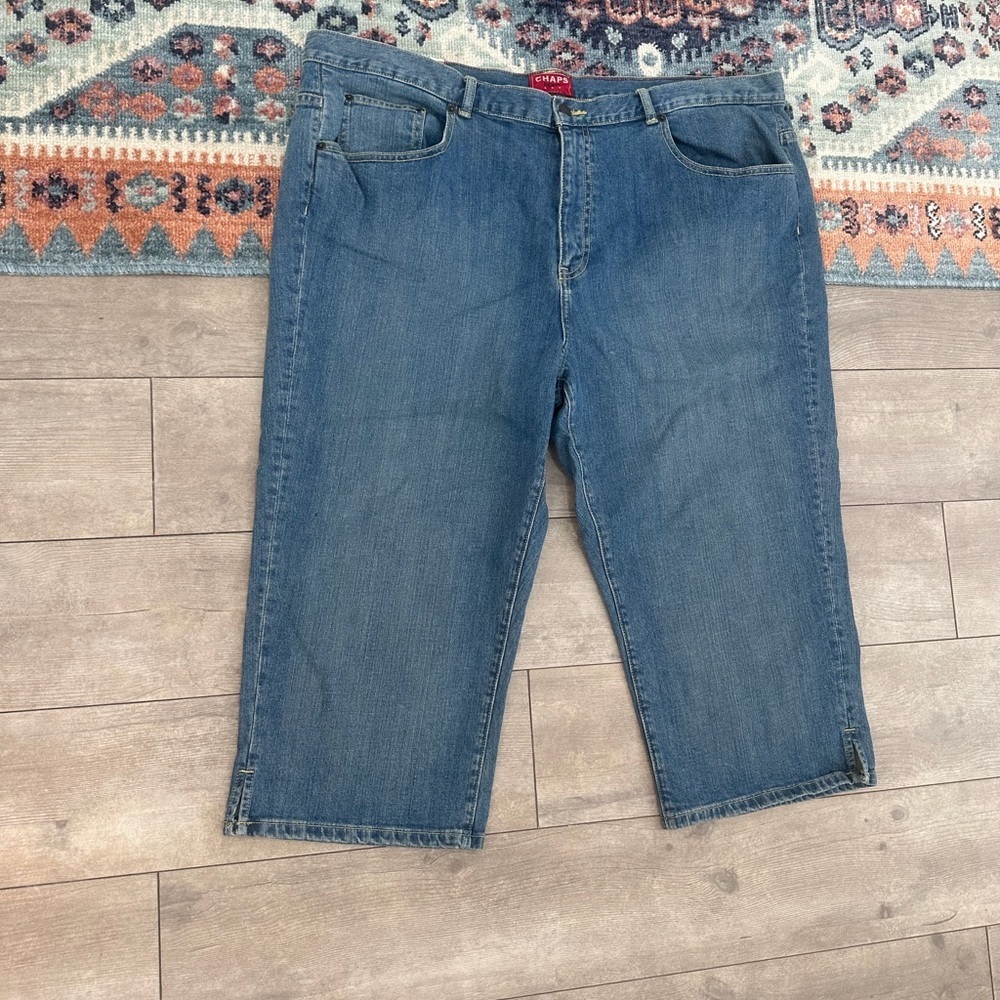 New Y2K Chaps Plus Women’s Denim Capri Jeans Size 22w Denim Elle Capri Jeans - Picture 11 of 16